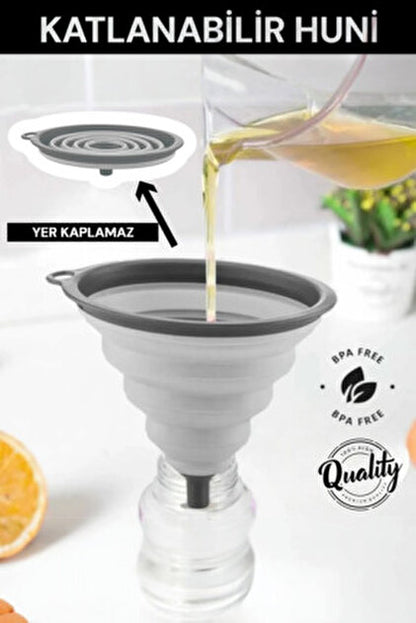 Pratik Mini Silikon Katlanır Huni